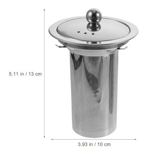 Homoyoyo 2pcs 304 Stainless Steel Tea Strainer with Lid Large Loose Leaf Tea Infuser Metal Filter Replacement for Teapot Kitchen Brewing - Image 3