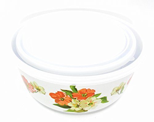 Floral Melamine Bowl Set,10Pc,43Oz/30Oz/20Oz/13Oz/8Oz+Lids #TOP3