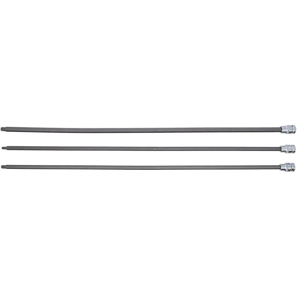 Set di boccole con punte da 12,5 mm (1/2) - L. 800 mm, Poligono Femmina XZN - Per VAG, 3 pezzi - Precisione e Robus - D-Work