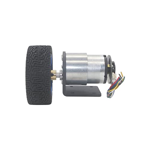 Motorreductor JGB37-520 de CC 12V, 1590rpm y 37 mm con rueda y codificador 3
