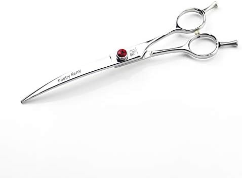 high-end Professional pet Care 7/7.5/8/9 inch pet Scissors 440C Steel Silver (7.0inch Curved Scissors)