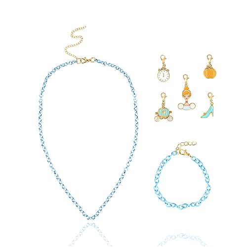 Disney Princess Necklace, Bracelet, and Charms Set - Cindere