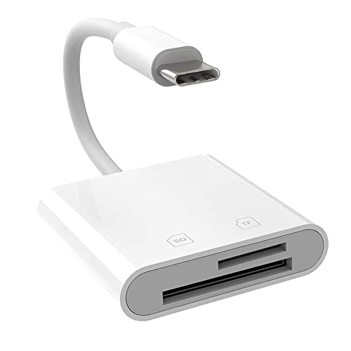 I56S USB-C to SD TF Card Reader 2-in-1 Cable Adapter with 13.5 cm Cable for iPad Pro Mac Android USB C to Micro SD TF Memory Card Reader