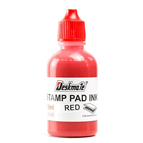 Deskmate 40015 Stamp Pad Refill Ink 30Ml Red