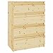 Produktbild vidaXL Massivholz Tanne Beistellschrank 4 Schubladen Sideboard Kommode Anrichte Schrank Mehrzweckschrank Standschrank Schubladenschrank 60x36x84cm