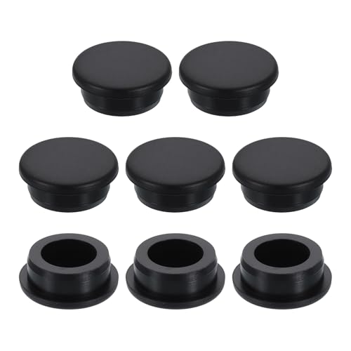 Image of uxcell 8Pcs Silicone Hole Plug, Waterproof Round Rubber Stoppers Bottle Seal Plugs Tube Pipe End Caps for 28mm /1.1 inch Hole for Bathtub Bottle, Black