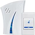 Retoo Campanello senza fili con portata 180 m e 32 melodie, campanello con livelli di volume 110 dB, campanello per porta di casa con ricevitore plug-in per appartamenti, giardino, campanello, bianco