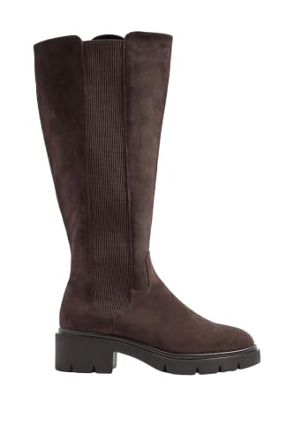 Image of Yours - Knee High Cleated Chelsea Boots In Wide E & Extra Wide Eee Fit - Women's