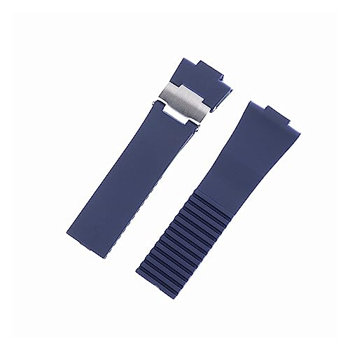 HMFang 25mm*12mm �h���V���R�����o�[�E�H�b�`�X�g���b�v ���X�g�E�H�b�`�o���h�x���g Ulysse Nardin�ƌ݊�������(Blue-01,26mm)