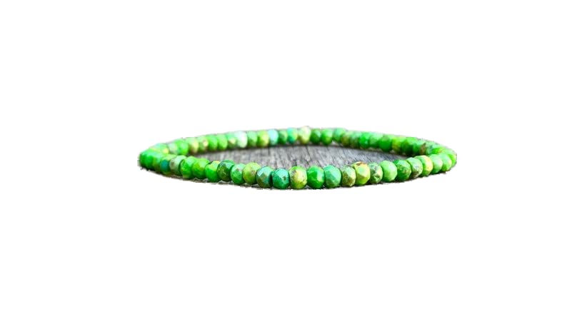 Bracelet turquoise d'Anhui 4mm élastique, le cadeau spirituel idéal de protection et bonne chance