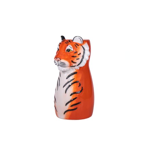 Sass & Belle Tiger Shaped Vase - Quirky Animal Flower Vase for Table Decor, For Flowers and Home Decoration – Unique Sass and Belle Animal Style Vases for Living Room, Bedroom or Gifting