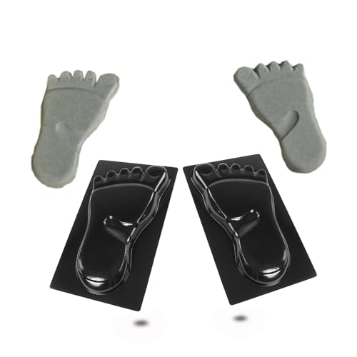 Footprint Stepping Stone Template, 2 Pieces Cement Concrete Paving Maker for Garden, Foot Print Template Kit