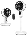 Anyuainiya Pedestal Fan, 3 Heights Adjustable Standing Fan Air Circulator, 90° Oscillating Floor Fan, 3 Speeds & 3 Modes, 26dB Quiet Room Fan, Home, Office