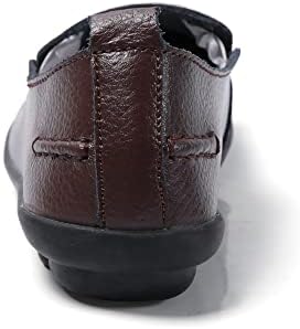 JeathFea Casual Womens Loafers Shoes Soft Leather Lightweight Classic Penny Slip-on Loafers Outdoor Indooor Walking Driving Moccasins Flats for Womens Nurse Loafers Flats Coffee | Image 4