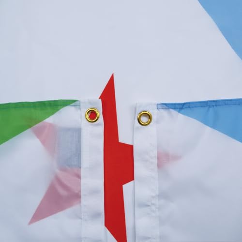 Image of AZ FLAG - Djibouti Flag - 3x5 Ft - Light Polyester Djiboutian Banner with Two Brass Eyelets - Fade Resistant - Vivid Colors - 3' x 5' Feet - 150x90 Cm