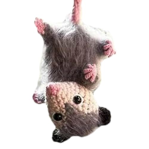 Pendentif De Voiture De Souris Tricoté À La Main – Ornement Suspendu En Acrylique Mignon | Décoration De Voiture De Souris Pour Rétroviseur, Accessoire De Porte-clés, Charme De Sac À Dos, Décor De Tél