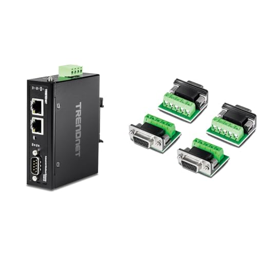 Image of BUNDLE:TRENDnet 1-Port Fast Ethernet Industrial Modbus Gateway, , TI-M12 + TRENDnet RS232 to RS422 RS485 Converter Adapter (4- Pack), Serial Port Data Converter, TI-S400
