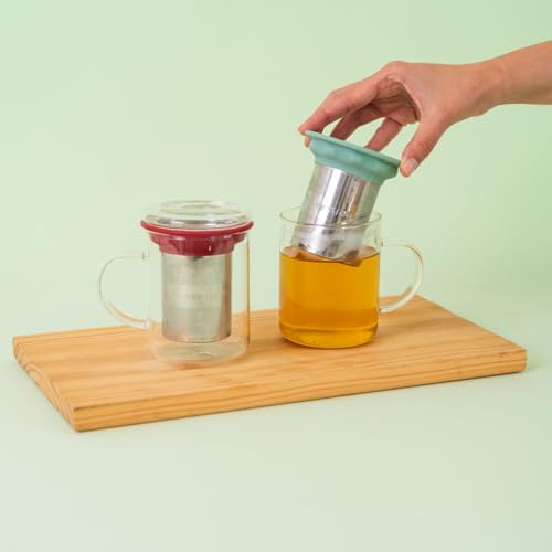Miniatura 3 de Tea Shop - Taza De Té O Infusiones Taza De Cristal Para Té O Infusiones Con Filtro Y Tapa - Taza All In One Basil - Termorresistente Con Infusor De Acero Inoxidable Y Asa -