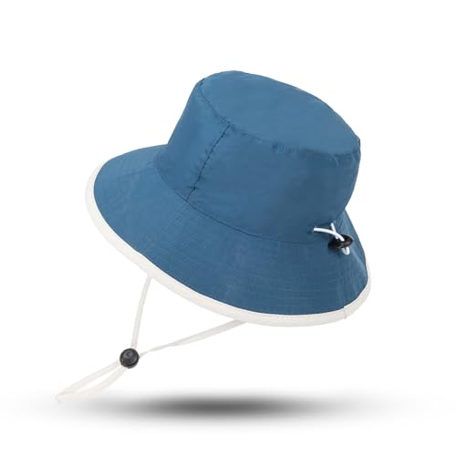 Kids-Bucket-Sun-Hats-Quick-Drying UPF50+ Breathable Foldable Adjustable Caps for Infants Toddlers Babies