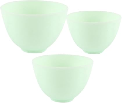 Healifty Silicone Facial Mask Mixing Bowls Set 3-piece Facial Mixing Bowl Kit for Diy Face Masks Anti-Drop Mask Bowl for Beauty Routine Home Spa Salon and Hair Oil Mixing