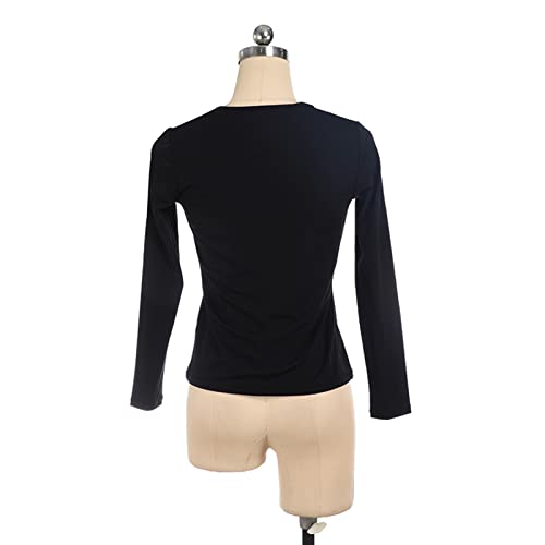 Tops de treinamento de patinação artística, estampa de strass, confortável, elástico, respirável, ma