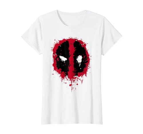 Image of Marvel Deadpool Splatter Icon T-Shirt, Women, White, Medium