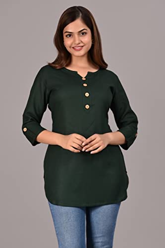 Image of Women's Rayon Straight Solid Casual Top /Kurta