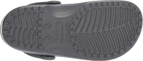 Image of Crocs Men's and Women's Classic Graphic Clog | Slip On Shoes | Water Shoes, Slate Grey /Light Grey, 10 US Women / 8 US Men