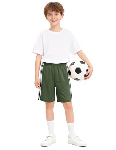 Image of Somaibo Boys Athletic Shorts, Kids Basketball Quick Dry Mesh Short for Youth Soccer Gym Sports Running
