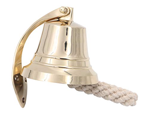 The Metal Magician Nautical Hanging Wall Mountable 4" Solid Brass Ship Bell