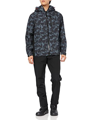 [エー・ディー・ワン] メンズ レイン ウェア 防水 スポーツ 上下セット ジャケット パンツ ストレッチ 軽量 耐水 長袖 通勤 通学 自転車 登山 釣り アウトドア 豪雨 バイク ツーリング メンズ2WAYストレッチレイン ST-404 LL ネイビー