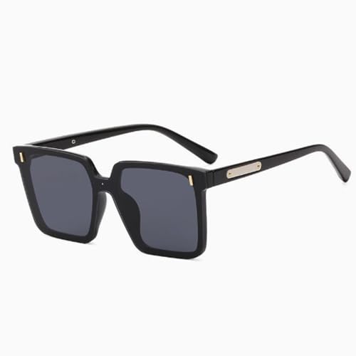YuanSpring Gafas de Sol de Aviador de Gran tamaño para Hombres, Gafas de Sol de Moda con Almohadillas nasales cómodas, Gafas de Sol Grandes para Conducir con protección Solar(Black,13 * 13 * 5 cm)