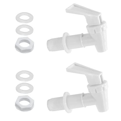 Bonsicoky Bpa-Free Replacement Cooler Faucet, Reusable Spigot Spout Water Beverage Lever Water Tap(White, 2 Sets) #TOP12