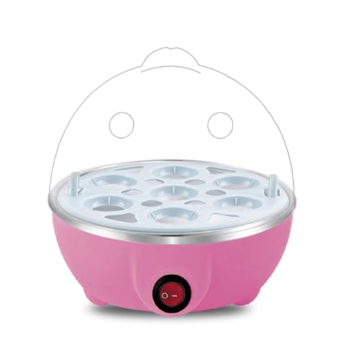 Netoches Cocedor de Huevos Rápido: Cocedor de Huevos Eléctrico con Capacidad para 7 Huevos, para Huevos Duros, Huevos Escalfados y Huevos Revueltos, Enchufe Europeo Rosa