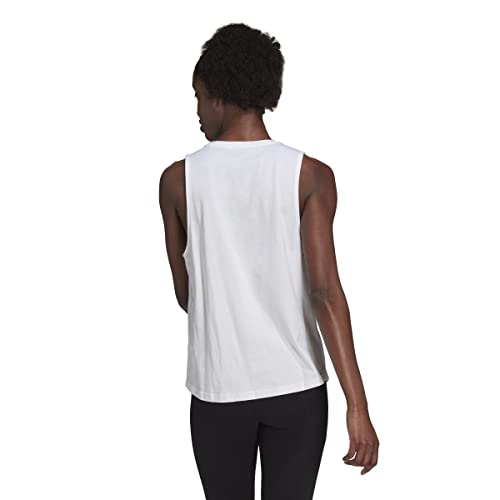 adidas Women's Essentials Big Logo Sleeveless T-Shirt, White/Black, M - Image 4