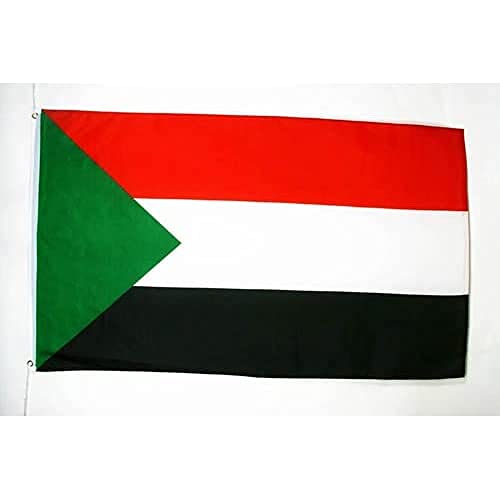 AZ FLAG - Bandeira do Sudão - 150 x 90 cm - Bandeira Sudanesa 100% poliéster leve com ilhoses de metal integrados - 80 g