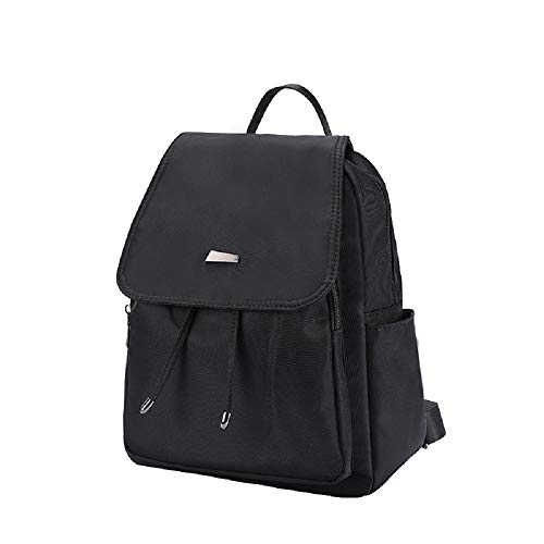 Mochilas Tipo Casual Pequeña Mujer Antirrobo Impermeable Negro de Tela Oxford