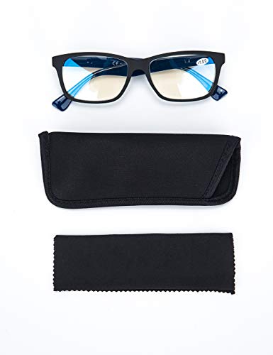 LANLANG Confezione da 3 occhiali da lettura blu