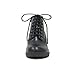Soda Second Lug Sole Chunky Heel Combat Ankle Boot Lace up w/Side Zipper (8, Black PU)