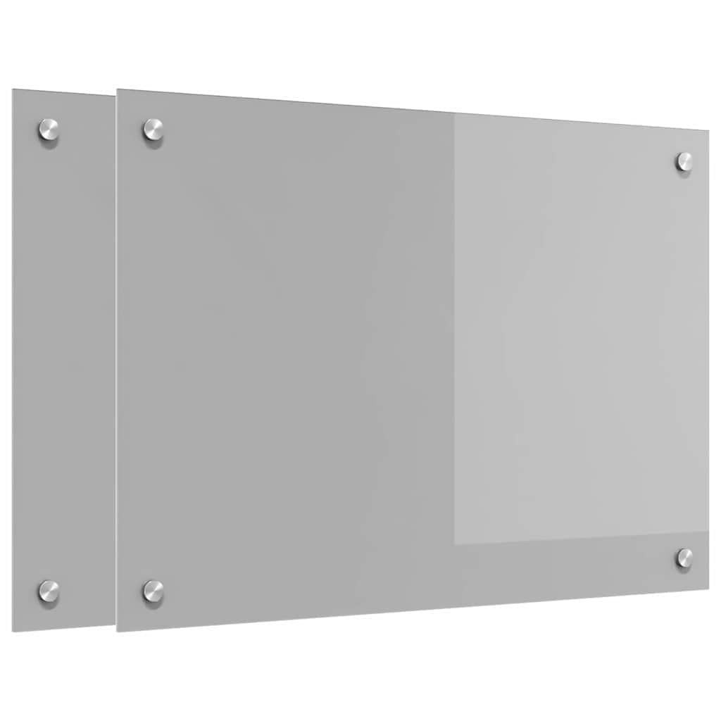 Generisch Küchenrückwand 2 pcs Hellgrau 70 x 50 cm Gehärtetes Glas,Heim Garten,Küche Esszimmer,Küchenhelfer -utensilien-3415447