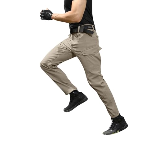 Generisch Arbeitshose Leibwächter Herren, Outdoor Kniepolster Leibwächter Erkek Pantolonu Feuerwehr Hose Langlebige Mehrfach-Taschen Arbeitsbekleidung Multihosen Trousers Arbeitshose, XL – Bild 7