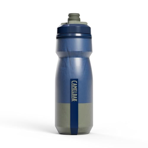 Image of CamelBak Podium Chill Insulated Bike Squeeze Water Bottle, Cold Retention for Cycling, 21oz, Mercury Deep Sea