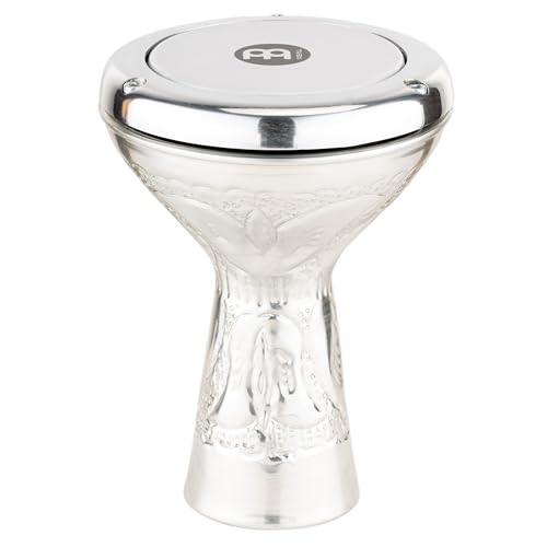 Meinl Percussion Mini Series Doumbek - Mini Handtrommel - Mit Kunststofffell - Durchmesser 4 Zoll - Aluminium, Silber (HE-1030)