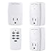 BN-LINK Mini Wireless Remote Control Outlet Switch Power Plug In for Household Appliances, Wireless Remote Light Switch, LED Light Bulbs, White (1 Remote + 3 Outlet) 1200W/10A