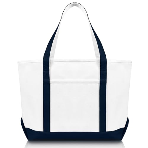 Image of DALIX 23 inch Premium 24 oz. Cotton Canvas Shopping Tote Bag