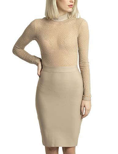 Preisvergleich Produktbild APART Figurbetonendes Damen Kleid, Cocktailkleid, Partykleid, super-stretchig, Mesh-Oberteil mit Metallapplikationen, elegant