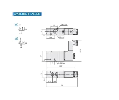 Électrovanne MVSD-180-4E1 bistable pour commande d'air 220V