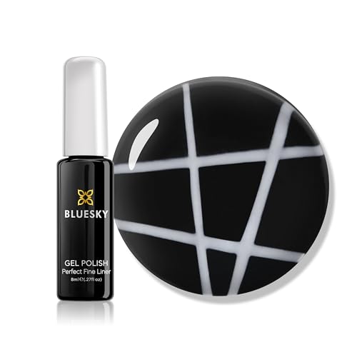 Bluesky Gel Polish, Fine Liner Nail Art Gel Polish - White Chalk, 8g Matte Fine Line Gel for Nail Design (Requires Drying Under UV LED Lamp)