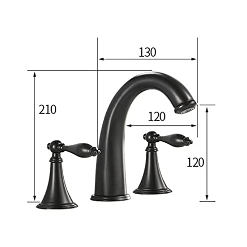 Robinet de lavabo de salle de bain pour rénover une vasque avec mélangeur double levier rétro - 3