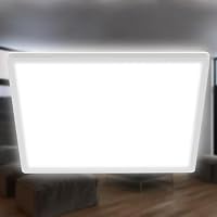 BRILONER - LED Deckenlampe mit indirektem Licht, 3cm flach, neutralweiße Lichtfarbe, Lampe, Deckenleuchte, Wohnzimmerlampe, LED Panel, Küchenlampe, Deckenbeleuchtung, Schlafzimmerlampe, 29,3cm, Weiß – Ansicht 2